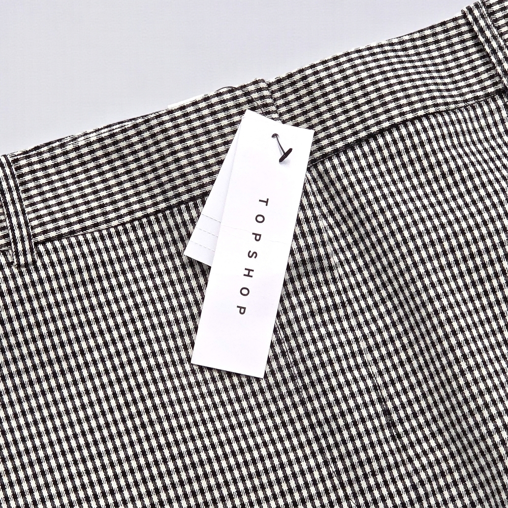 Topshop Black and White Checkered Mini Skirt NWT US Size 8 - Picture 4 of 13